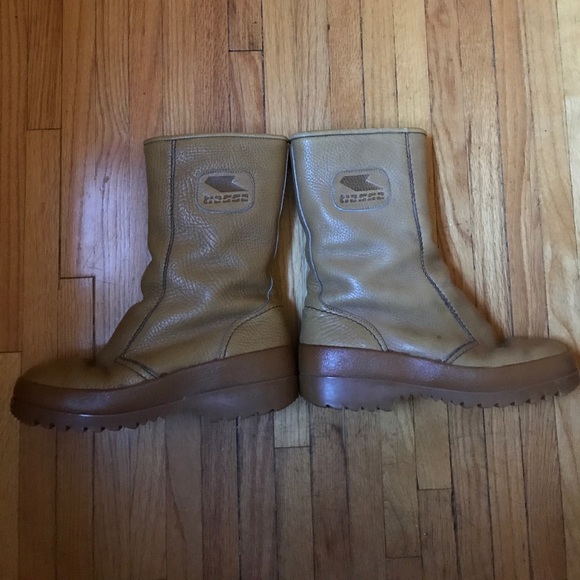 VINTAGE Italian 🇮🇹 butterscotch leather boots 10 - Picture 5 of 8
